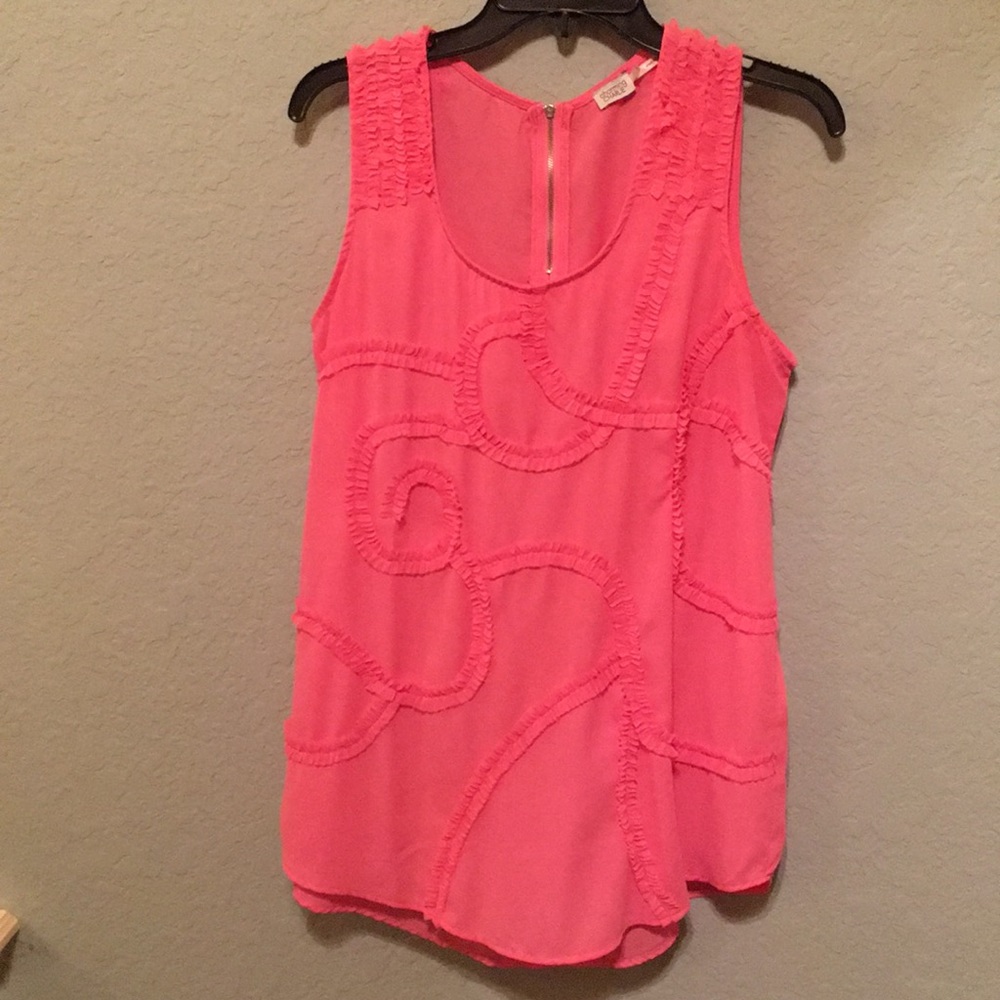 Charming Charlie! Pretty pink sleeveless blouse.